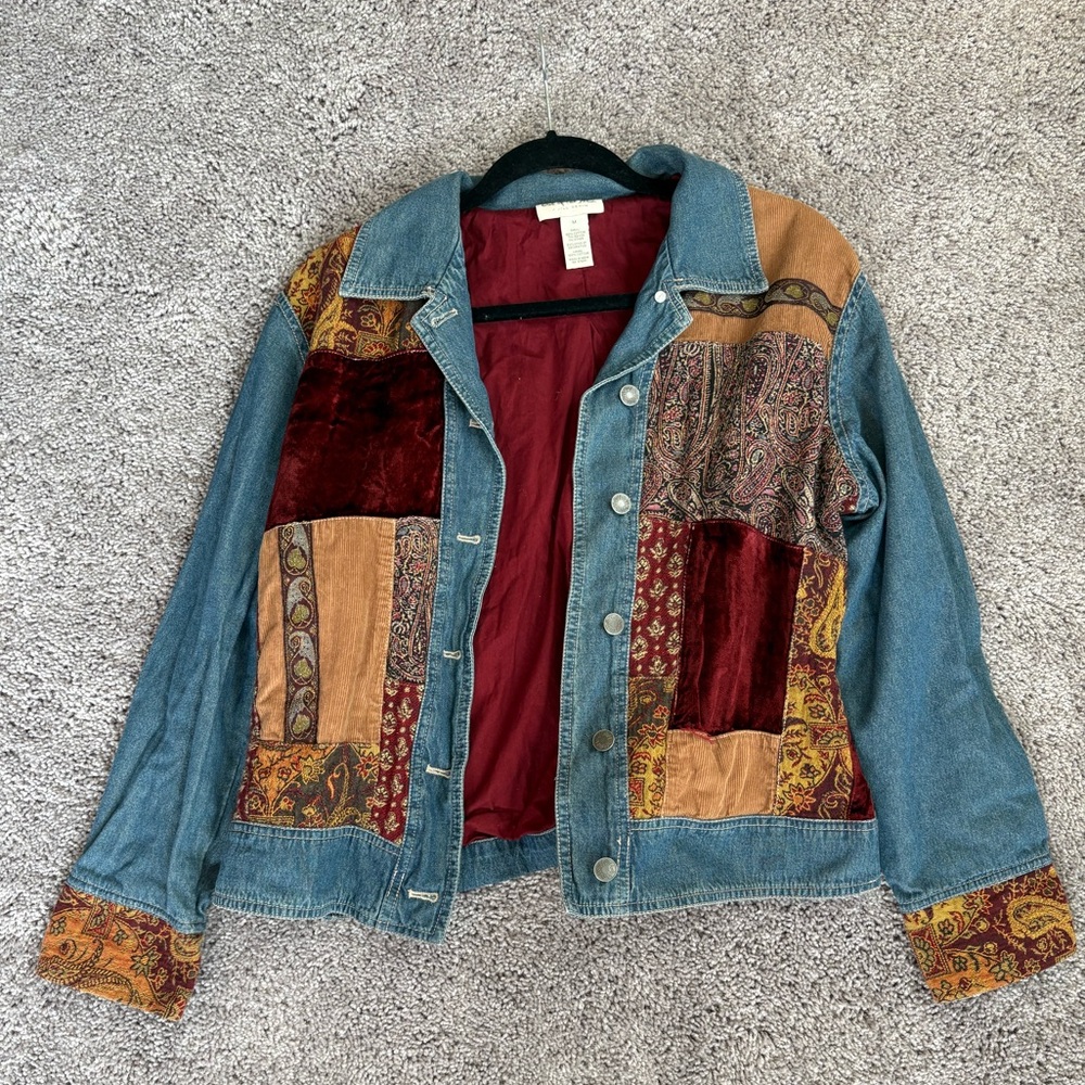 Out of the Blue by J. Jill Patchwork Denim Jacket - Picture 1 of 4